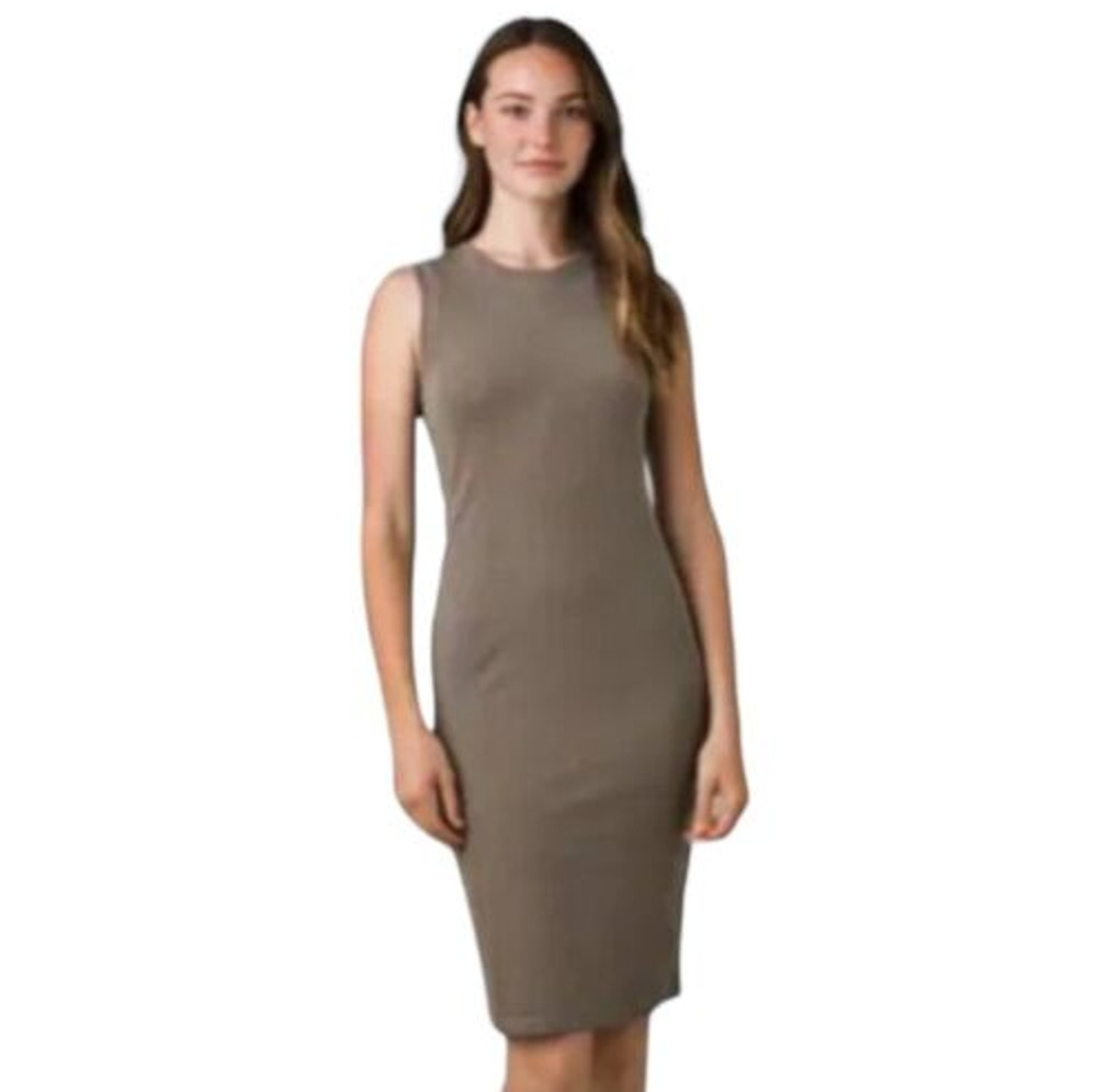 prAna Womens Becksa Dress Small Sleeveless Mink Heather Taupe NWT